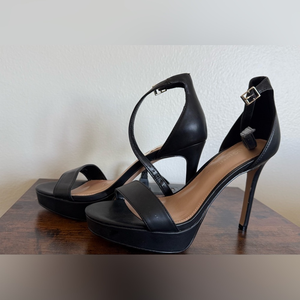 BCBGeneration Black Strappy Heels